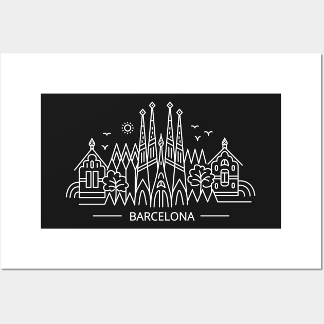 Barcelona line art Wall Art by ziryna